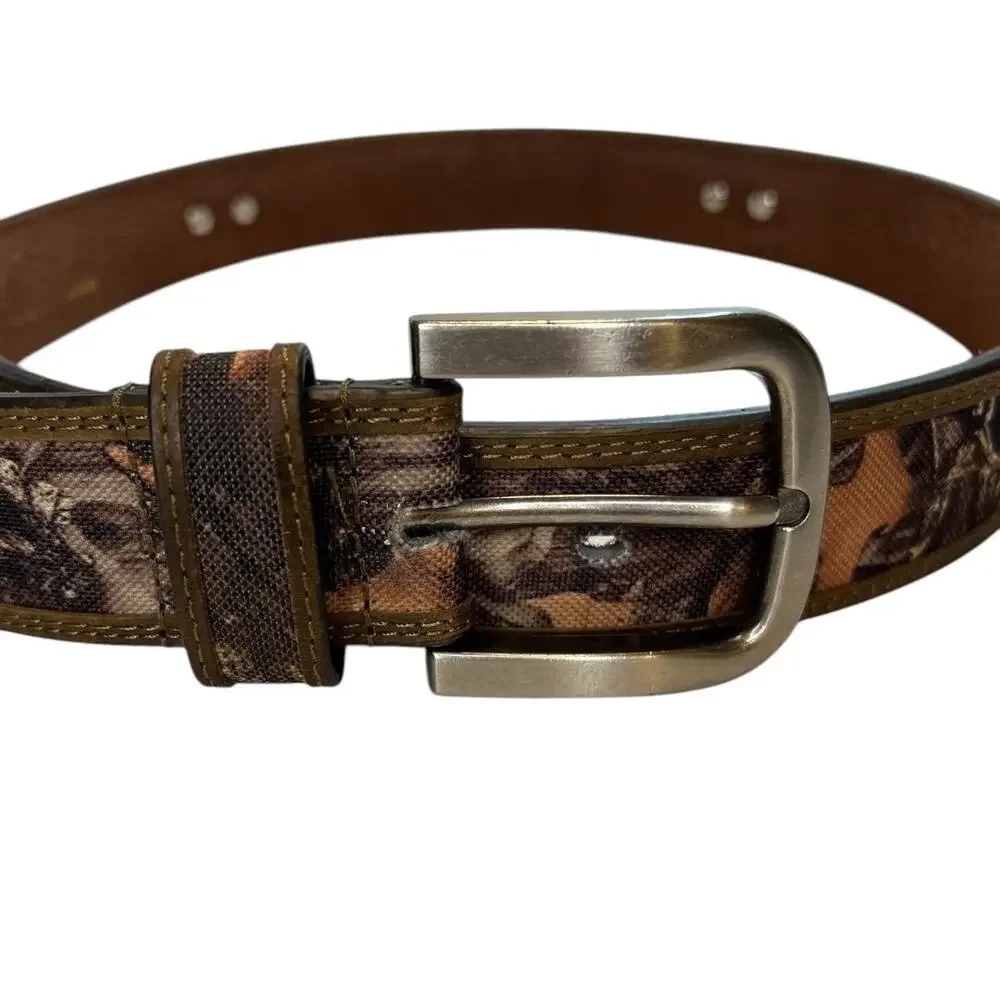 Zed Pro leather belt Mossy Oak camouflage SC Palmetto tree metal emblem